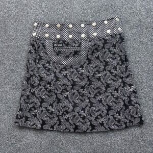 Moshiki Hot Cookie Reversible Wrap Skirt Womens OS Black Paisley Star Adjustable